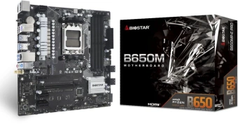 Материнская плата Biostar B650MP-E Pro SocketAM5 AMD B650 4xDDR5 mATX AC`97 8ch(7.1) 2.5Gg RAID+HDMI+DP от магазина РЭССИ