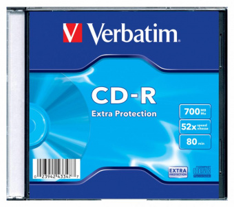 Диск CD-R Verbatim 700Mb 52x Slim case (1шт) (43347) от магазина РЭССИ