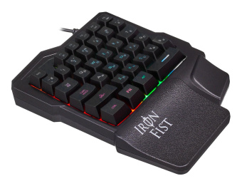 Игровой блок Оклик 701G IRON FIST черный USB for gamer LED (подставка для запястий) (1196590) от магазина РЭССИ