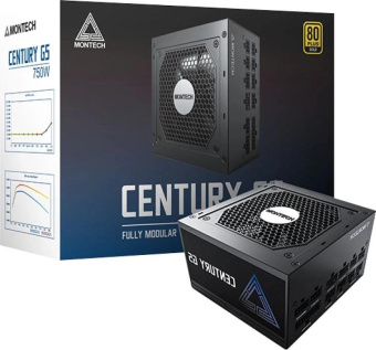 Блок питания Montech ATX 750W CENTURY GOLD G5 80+ gold (20+4pin) APFC 120mm fan 10xSATA Cab Manag RTL от магазина РЭССИ