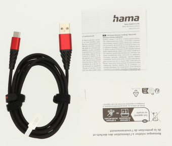 Кабель Hama H-201540 00201540 USB (m)-USB Type-C (m) 1.5м черный/красный от магазина РЭССИ