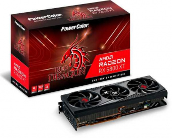 Видеокарта PowerColor PCI-E 4.0 AXRX 6800XT 16GBD6-3DHR/OC AMD Radeon RX 6800XT 16384Mb 256 GDDR6 2015/16000 HDMIx1 DPx3 HDCP Ret от магазина РЭССИ