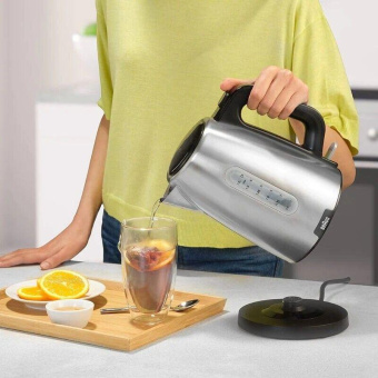 Чайник электрический Braun WK1500BK 1.7л. 2200Вт черный/нержавеющая сталь корпус: металл/пластик от магазина РЭССИ