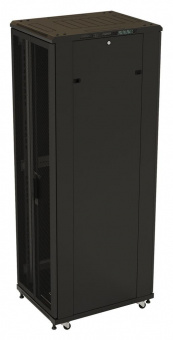 Шкаф серверный Hyperline (TTB-4261-DD-RAL9004) напольный 42U 600x1000мм пер.дв.перфор. задн.дв.перфор. 2 бок.пан. направл.под закл.гайки 800кг черный 910мм 2055мм IP20 сталь от магазина РЭССИ