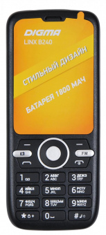 Мобильный телефон Digma B240 Linx 32Mb черный моноблок 2Sim 2.44" 240x320 0.08Mpix GSM900/1800 FM microSD от магазина РЭССИ