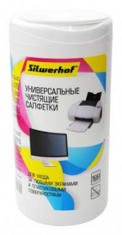 Салфетки Silwerhof 671213 универсальные туба 100шт влажных от магазина РЭССИ