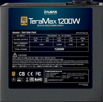 Блок питания Zalman ATX 1200W ZM1200-TMX 80+ gold (24+4+4pin) APFC 120mm fan 12xSATA Cab Manag RTL от магазина РЭССИ