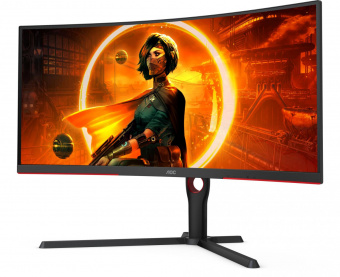Монитор AOC 34" Gaming CU34G3S/BK черный/красный VA LED 1ms 21:9 HDMI M/M матовая HAS Piv 300cd 178гр/178гр 3440x1440 DP 2K USB 8.25кг от магазина РЭССИ