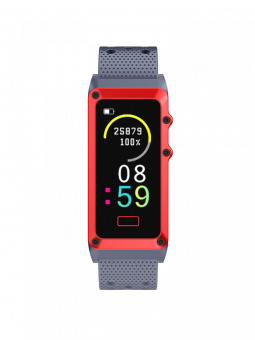 Смарт-браслет Digma Force A8 TFT корп.:серый/красный рем.:синий (A8GR) от магазина РЭССИ