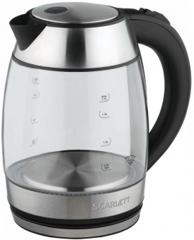 Чайник электрический Scarlett SC-EK27G94 1.7л. 2200Вт нержавеющая сталь (корпус: стекло) от магазина РЭССИ