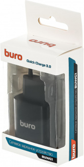 Сетевое зар./устр. Buro BUWG1 18W 3A (QC) USB-A универсальное черный (BUWG18P100BK) от магазина РЭССИ
