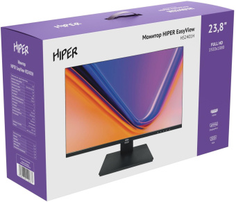 Монитор Hiper 23.8" EasyView HS2401H черный IPS LED 5ms 16:9 HDMI M/M матовая HAS 250cd 178гр/178гр 1920x1080 75Hz FreeSync VGA DP FHD 3.5кг от магазина РЭССИ