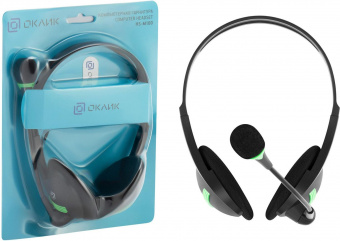 Наушники с микрофоном Оклик HS-M100 черный 1.8м накладные оголовье (1532004) от магазина РЭССИ