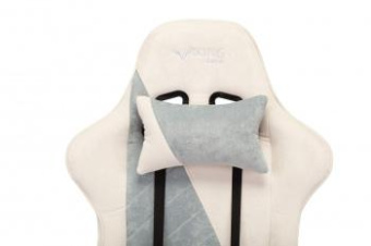 Кресло игровое Zombie VIKING X Fabric белый/серо-голубой с подголов. крестов. пластик от магазина РЭССИ
