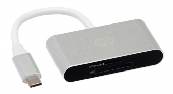 Устройство чтения карт памяти Type C Digma CR-С2501-S серебристый от магазина РЭССИ