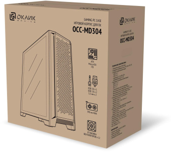 Корпус Оклик OCC-MD304 черный без БП ATX 9x120mm 5x140mm 2xUSB2.0 1xUSB3.0 audio bott PSU от магазина РЭССИ