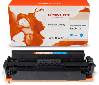 Картридж лазерный Print-Rite TFHAXHCPU1J PR-CF411X CF411X голубой (5000стр.) для HP LJ M452DW/DN/NW M477FDW/M477FDN/M477FNW от магазина РЭССИ