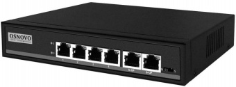 Коммутатор Osnovo SW-20600/A(80W) 6x100Mb 4PoE+ 80W неуправляемый от магазина РЭССИ