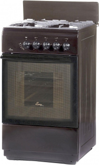 Плита Газовая Flama FG 24027 B коричневый (без крышки) реш.чугун от магазина РЭССИ