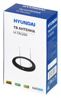 Антенна телевизионная Hyundai H-TAI260 30дБ активная черный от магазина РЭССИ