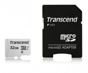 Флеш карта microSDHC 32Gb Class10 Transcend TS32GUSD300S-A + adapter от магазина РЭССИ
