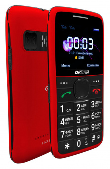 Мобильный телефон Digma S220 Linx 32Mb красный моноблок 2Sim 2.2" 176x220 0.3Mpix GSM900/1800 MP3 FM microSD max32Gb от магазина РЭССИ