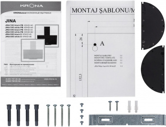Вытяжка каминная Krona Jina 500 PB черный управление: кнопочное (1 мотор) от магазина РЭССИ