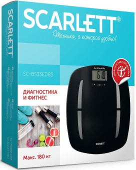 Весы напольные электронные Scarlett SC-BS33ED83 макс.180кг черный от магазина РЭССИ