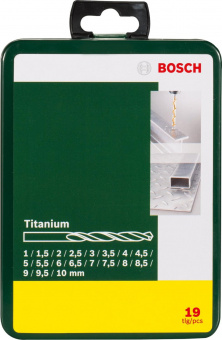Набор сверл Bosch HSS-TiN (2607019437) по металлу (19пред.) для шуруповертов/дрелей от магазина РЭССИ