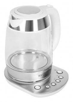 Чайник электрический Hyundai HYK-G4033 1.7л. 2200Вт белый/серебристый (корпус: стекло) от магазина РЭССИ