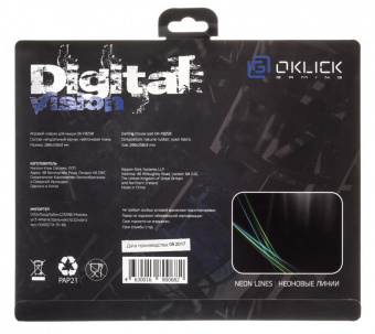 Коврик для мыши Оклик OK-F0250 Мини рисунок/линии неоновые 250x200x3мм от магазина РЭССИ