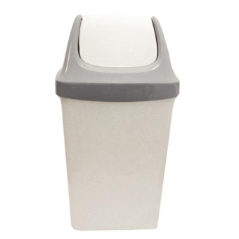 Ведро-контейнер для мусора IDEA Свинг 25 л с крышкой (качающейся) 58x32x28 см серое М 2463 602549 от магазина РЭССИ