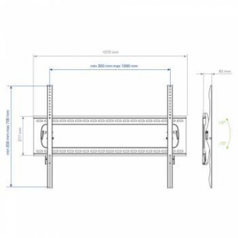 Кронштейн для телевизора Kromax STAR PRO-112 черный 55"-100" макс.103кг настенный наклон от магазина РЭССИ