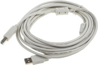 Кабель Ningbo USB A(m) USB B(m) 5м феррит.кольца серый от магазина РЭССИ
