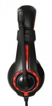 Наушники с микрофоном Оклик HS-L200 черный/красный 2.2м накладные оголовье (359484) от магазина РЭССИ