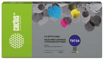 Картридж струйный Cactus CS-EPT973400 T9734 желтый (330мл) для Epson WorkForce WF-C869RD3TWFC/WF-C869RDTWF от магазина РЭССИ