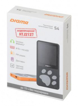 Плеер Hi-Fi Flash Digma S4 8Gb белый/оранжевый/1.8"/FM/microSDHC от магазина РЭССИ
