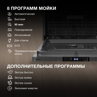 Посудомоечная машина встраив. Hyundai HBD 688 2100Вт полноразмерная серебристый от магазина РЭССИ