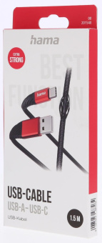 Кабель Hama H-201540 00201540 USB (m)-USB Type-C (m) 1.5м черный/красный от магазина РЭССИ