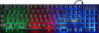 Клавиатура + мышь Defender Aura MKP-117 клав:черный мышь:черный USB slim LED (52117) от магазина РЭССИ