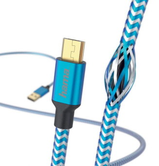 Кабель Hama 00178289 USB (m)-micro USB (m) 1.5м синий от магазина РЭССИ