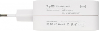 Блок питания TopON TOP-GaN-100W автоматический 100W 5V-20V 5A 2xUSB от бытовой электросети LED индикатор от магазина РЭССИ
