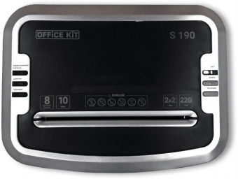 Шредер Office Kit S190 (2х2) черный (секр.P-7) фрагменты 7лист. 20лтр. от магазина РЭССИ