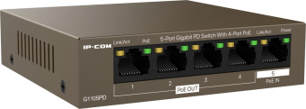 Коммутатор IP-Com G1105PD (L2) 5x1Гбит/с 4PoE 30W неуправляемый от магазина РЭССИ