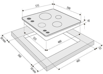 Газовая варочная поверхность Krona Partita 60 нержавеющая сталь от магазина РЭССИ