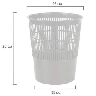 Корзина для бумаг BRAUBERG сетчатая 14 литров серая 237004 от магазина РЭССИ