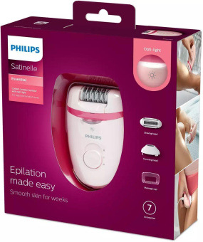 Эпилятор Philips BRE285/00 скор.:2 насад.:5 от электр.сети розовый/розовый от магазина РЭССИ