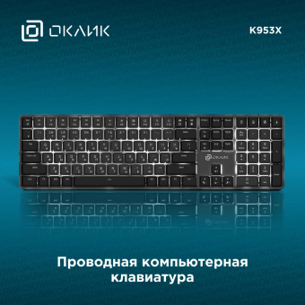 Клавиатура Оклик K953X механическая черный/серый USB Multimedia for gamer LED (1901086) от магазина РЭССИ