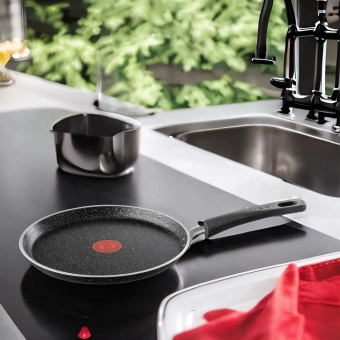 Сковорода блинная Tefal Rock 04235525 круглая 25см покрытие: Mineralia ручка несъемная (без крышки) черный от магазина РЭССИ