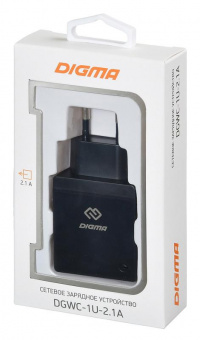 Сетевое зар./устр. Digma DGWC-1U-2.1A-BK 10.5W 2.1A USB универсальное черный от магазина РЭССИ